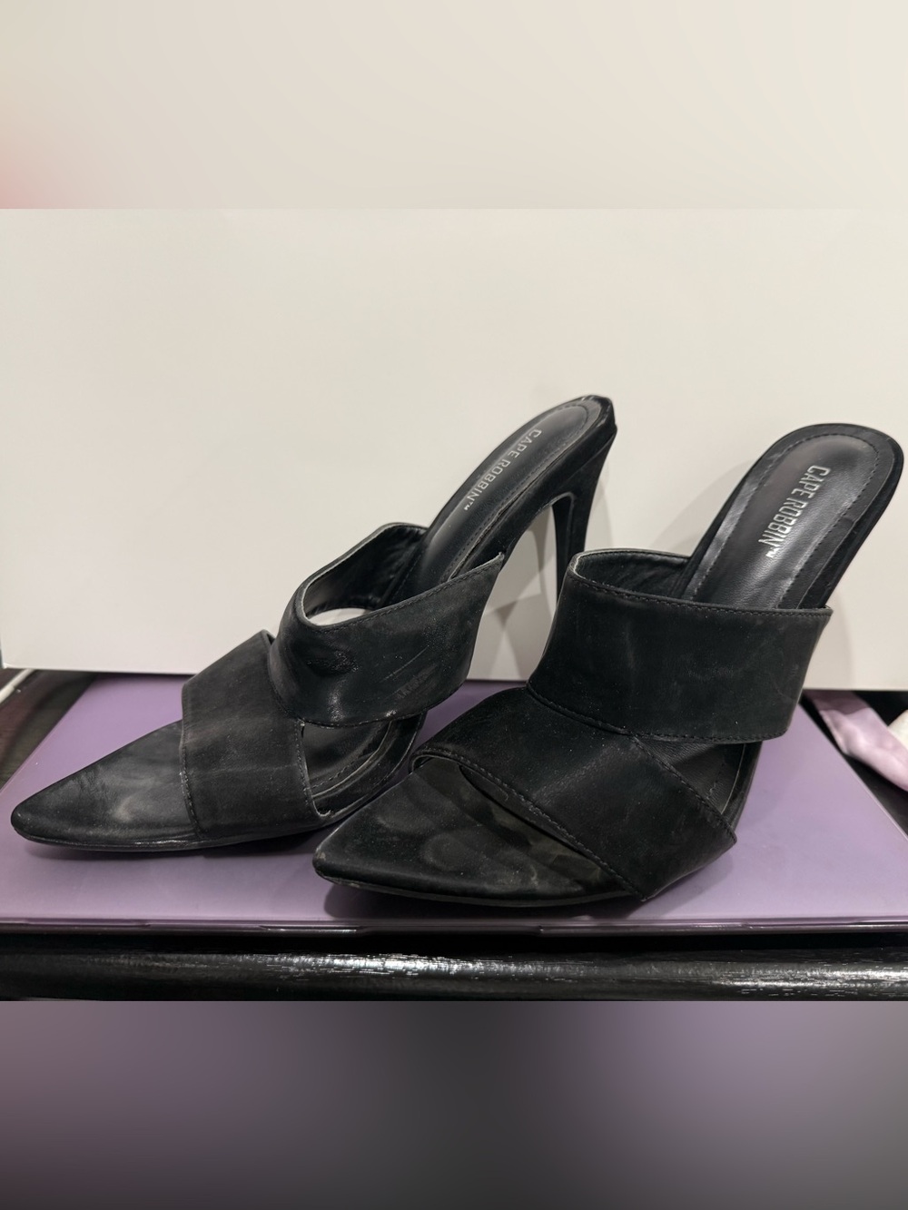 Cape Robbin Black Slip-On High Heel Sandals